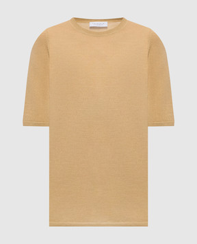 Gabriela Hearst Коричневая футболка Chryse из кашемира и шелка 2269833A003