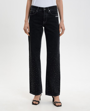 Off-White Черные джинсы Susy с кристаллами Swarovski 2YA069S26DEN004
