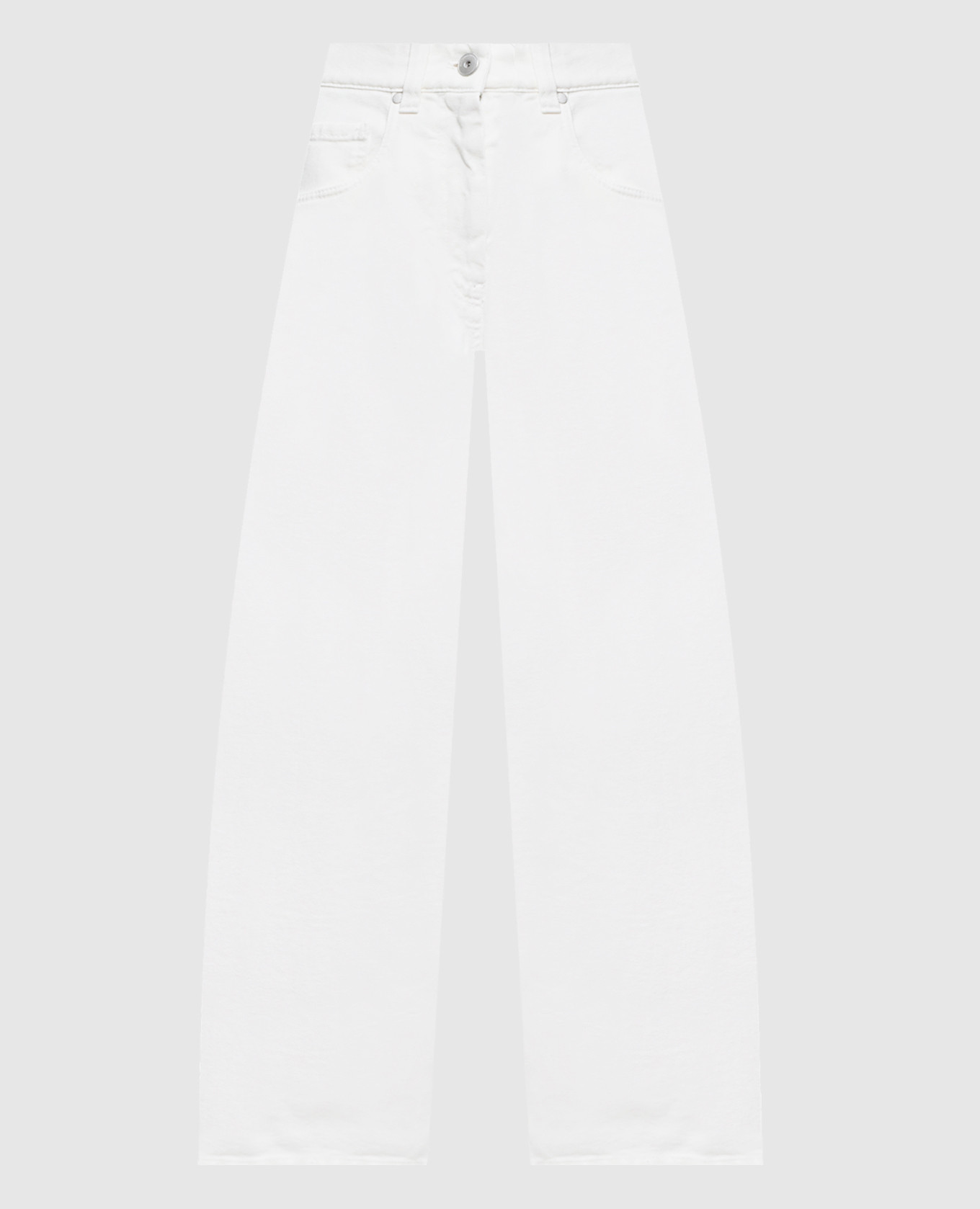 

Джинсы Wide Barrel цвета айвори с логотипом патча, Бежевый, Широкие джинсы