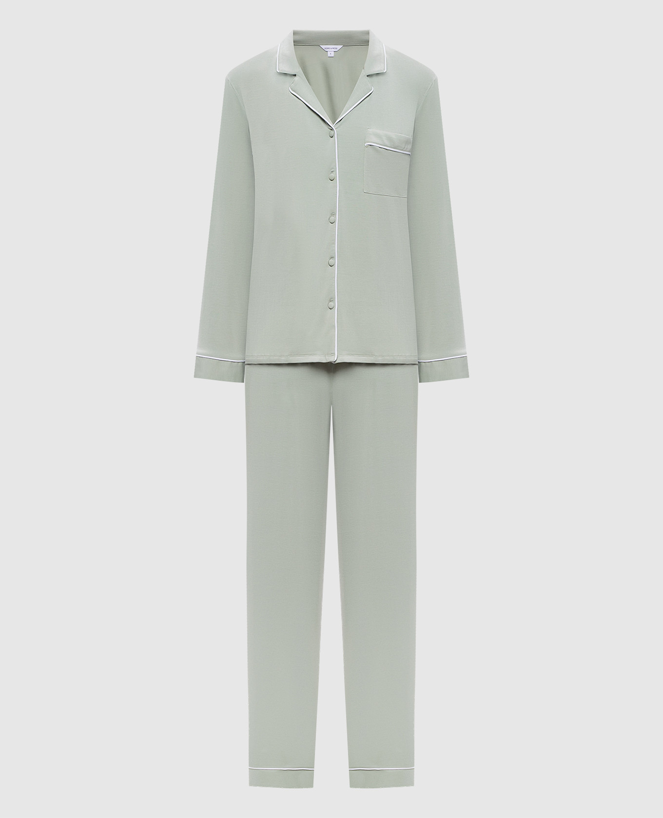 Зеленая пижама с окантовкой