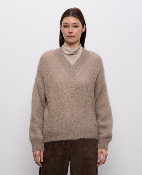 Brunello Cucinelli Бежевий пуловер з вовною MLC349302P