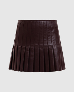 Alexander McQueen Бордова шкіряна спідниця-плісе 876457Q5ARX