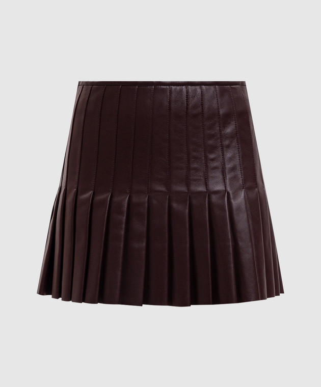 Alexander McQueen Бордова шкіряна спідниця-плісе 876457Q5ARX