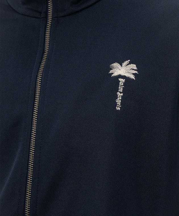 Palm Angels Синя спортивна куртка з брендовою тасьмою PAMBD006FB001 зображення 5