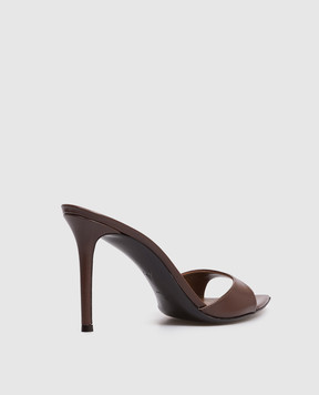 Giuseppe Zanotti Коричневые кожаные мюли Intrigo I400007