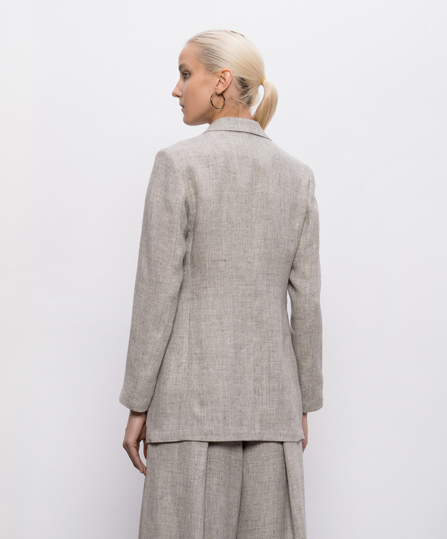 Intoca Серый жакет из льна 261LIPJA1101 изображение 4