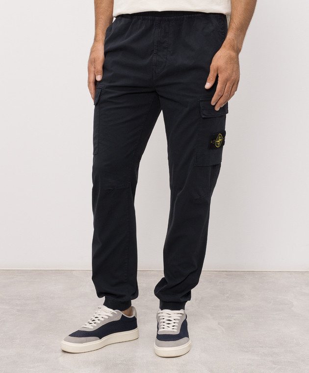 Stone Island Синие джоггеры с логотип патч L2S153100031S0A10 изображение 3