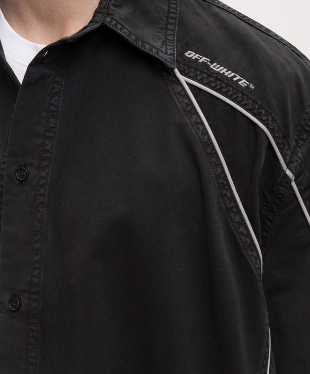 Off-White Чорна сорочка з вишивкою логотипа 44XGG01IS26F001 зображення 5