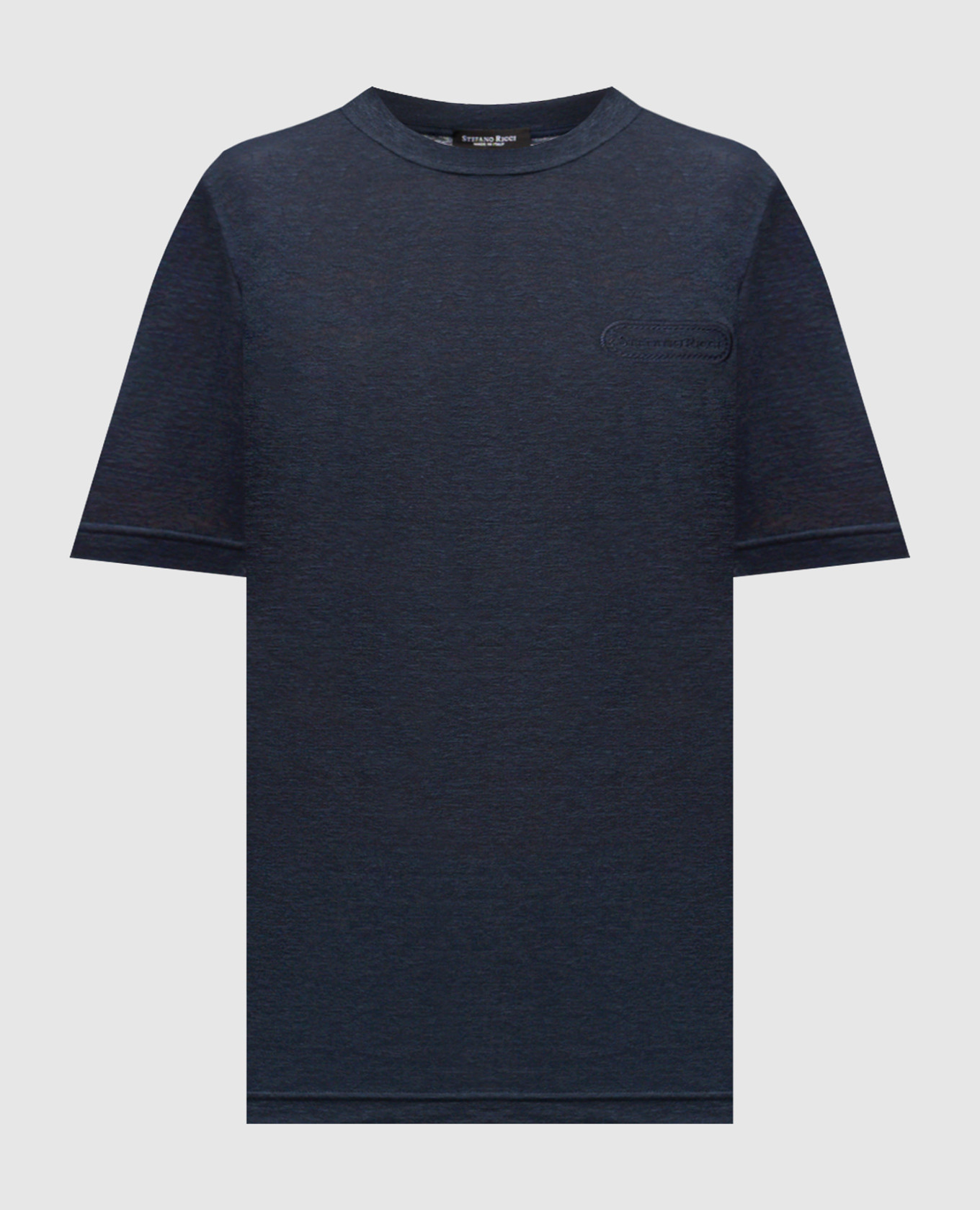 Синяя футболка из льна