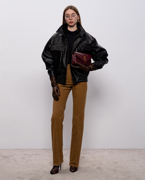 Saint Laurent Чорна шкіряна куртка 836515YCNU2