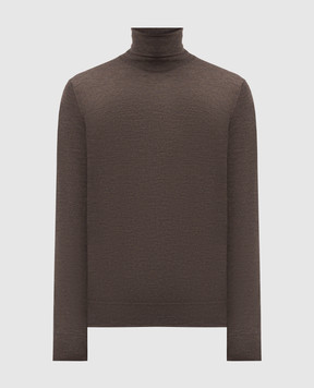 Brunello Cucinelli Гольф коричневий з вовни та кашеміру M2400103