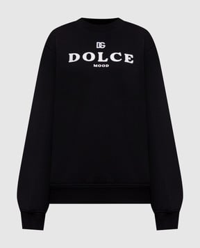 Dolce&Gabbana Черный свитшот с принтом логотипа F9U78ZHU7P4