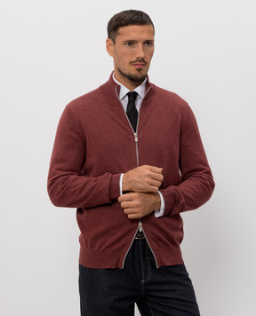 Brunello Cucinelli Бордовий кардиган з кашеміру M2200106