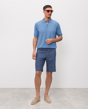 Stefano Ricci Блакитне поло з шовком K212038P31F26194