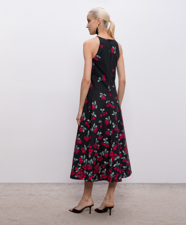Twinset Чорна сукня міді з принтом 261TT2591 зображення 3