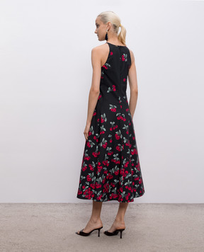 Twinset Чорна сукня міді з принтом 261TT2591