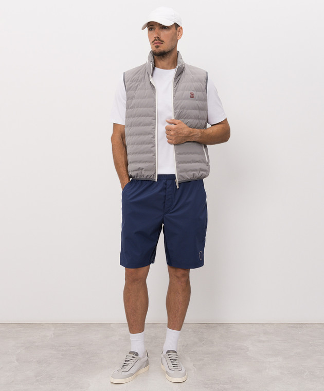 Brunello Cucinelli Белая футболка из хлопка с вышивкой эмблемы M0B131328G изображение 2
