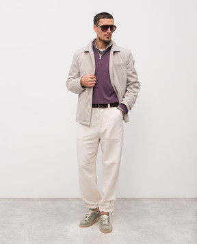 Brunello Cucinelli Бежеві штани з льоном MH255S2470
