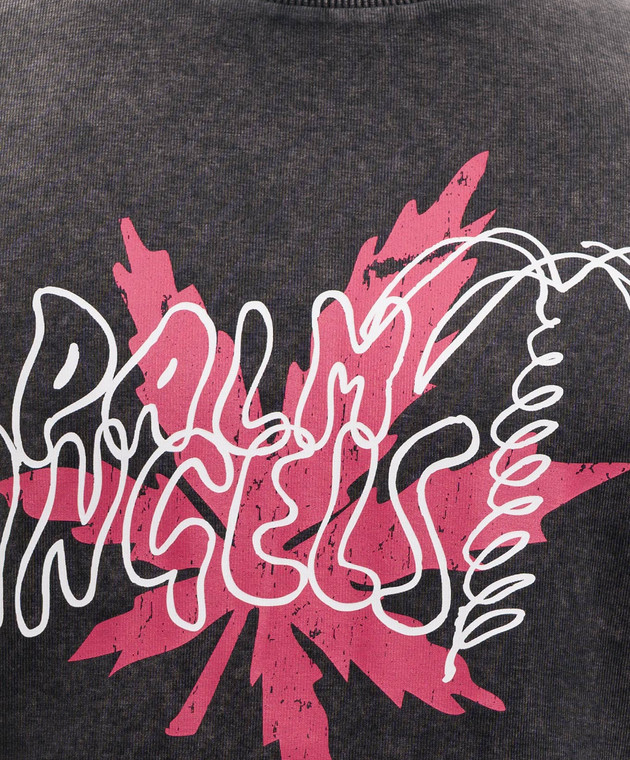 Palm Angels Сіра футболка Palm Leaf PMAA109S26JER003 зображення 5