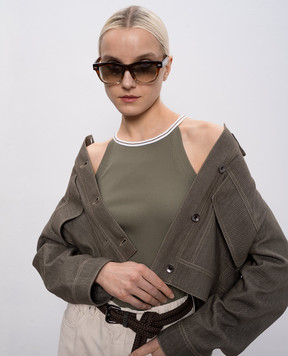 Brunello Cucinelli Коричневые солнцезащитные очки Stanley J MOCSTEMS17