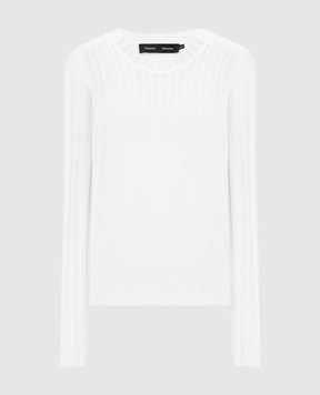 PROENZA SCHOULER Белый джемпер Fedda с шерстью в рубчик R2617314KY415