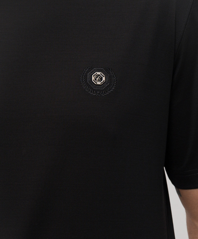 Castangia dal 1850 Чорна футболка з монограмою TSDM18F25 зображення 4