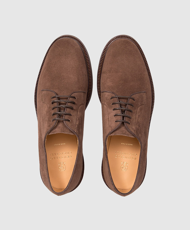 Brunello Cucinelli Коричневые замшевые дерби MZUSOLX810 изображение 4