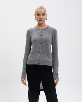 Maison Margiela MM6 Серый кардиган с шерстью с эмблемой S62HP0036M13187