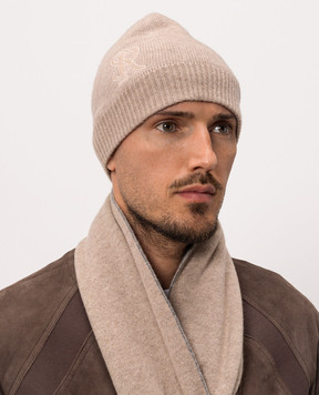 Stefano Ricci Бежева шапка з кашеміру K606040CUFF26305