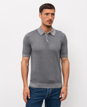 Cashmere&Whiskey Сіре поло з бавовни M54268052