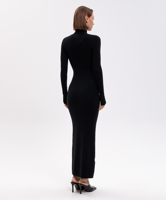 Jacob Lee Черное платье из кашемира WCD0018AW26SLIT изображение 4