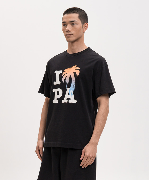Palm Angels Чорна футболка з принтом I Love PA PMAA109S26JER007 зображення 3