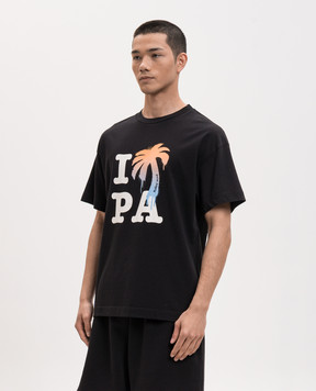 Palm Angels Чорна футболка з принтом I Love PA PMAA109S26JER007