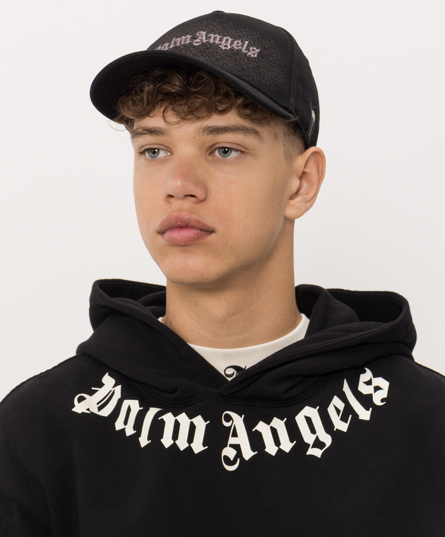Palm Angels Чорна кепка з вишивкою логотипа PAMLB001FB012 зображення 2
