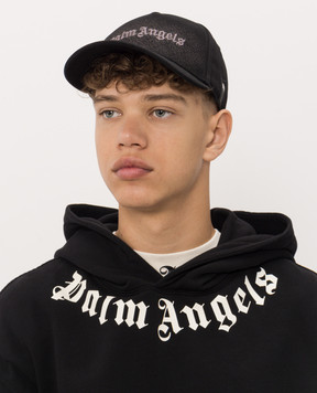 Palm Angels Чорна кепка з вишивкою логотипа PAMLB001FB012
