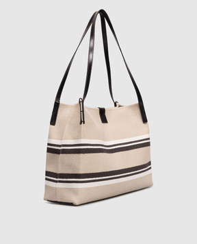 Balmain Бежевая сумка-тоут Release с узором логотипа GN1FF034TJBR