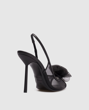 Le Silla Чорні слінгбеки Rose з аплікацією у вигляді квітів 5308F090BXPPNEM