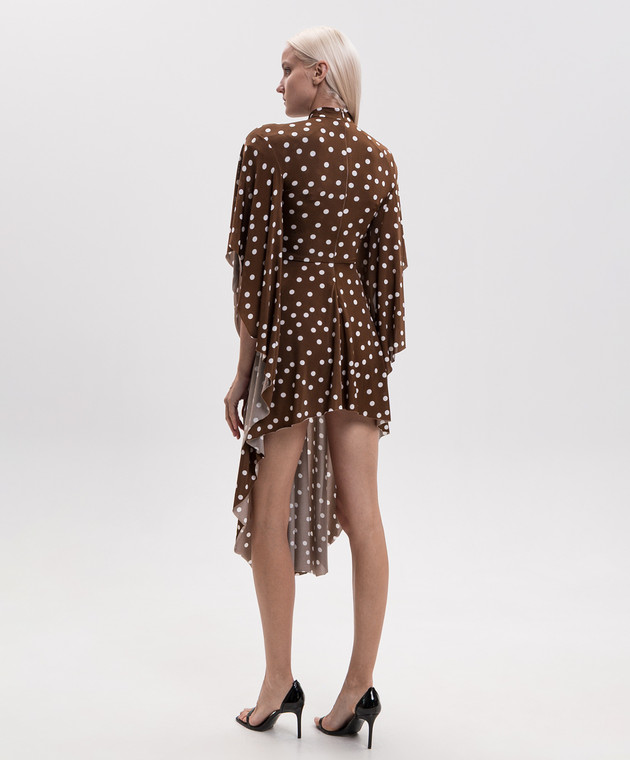 Vetements Коричневое платье асимметричного кроя с акцентными плечами WH27DR137BR изображение 3