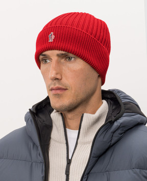 Moncler Grenoble Червона шапка з вовни L20973B0000104761