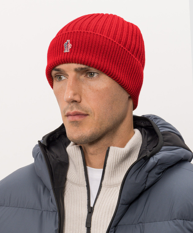 Moncler Grenoble Червона шапка з вовни L20973B0000104761 зображення 2