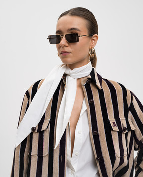 Off-White Золотые солнцезащитные очки Cortez OERI14AC99MET001