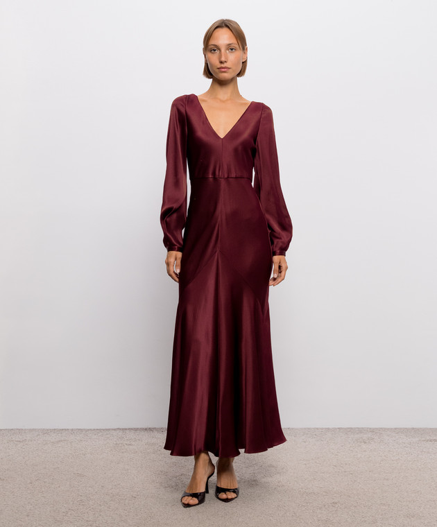 Gabriela Hearst Бордова сукня Peyton із шовку 4264198S096 зображення 3