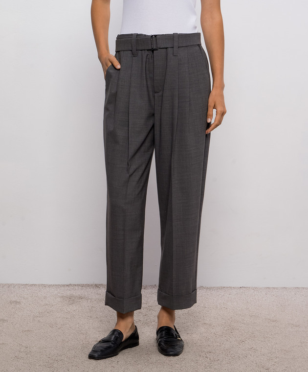 Brunello Cucinelli Серые брюки с шерстью MPW07P8995 изображение 3