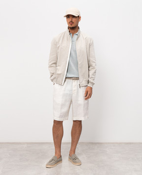 Pini Parma Голубое поло с льном POLOCOLIWAGR