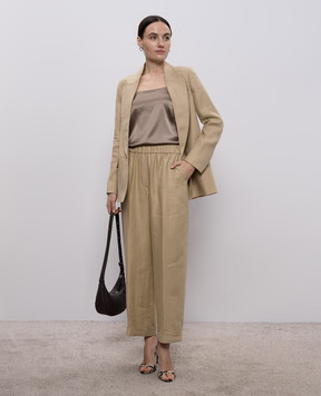 Peserico Бежеві штани з льону з відворотами A0403602606