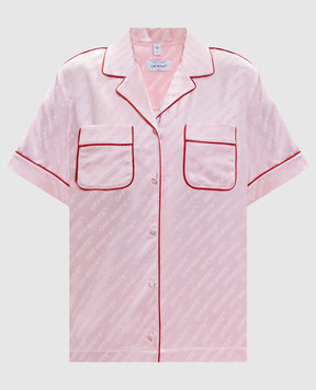 Off-White Рожева сорочка в піжамному стилі 2GG00BS26FAB001