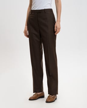 Loro Piana Коричневые брюки Davey из шерсти FAO2438sh