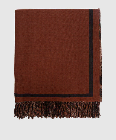 Двухсторонний плед из шерсти с эмблемой