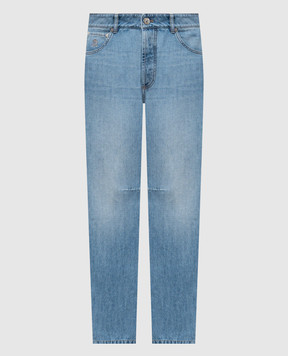 Brunello Cucinelli Блакитні джинси з патчем логотипа M0Z37X1290