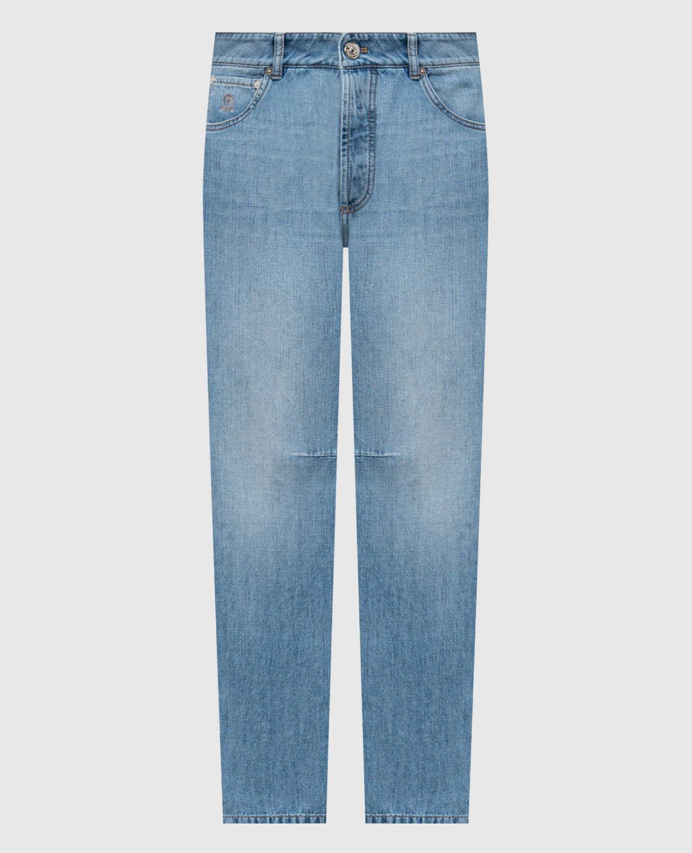 Голубые джинсы с патчем логотипа